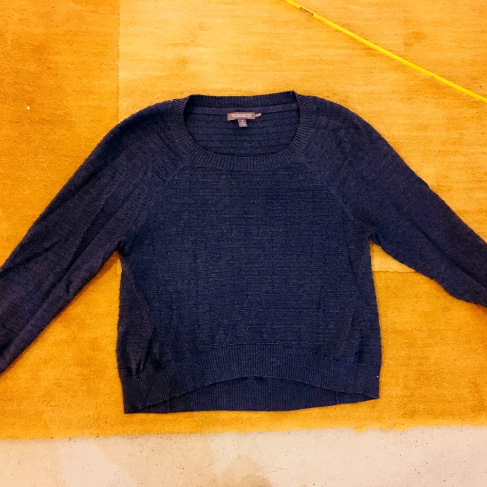Toad and Co Navy Crop Sweater 100% Organic Cotton